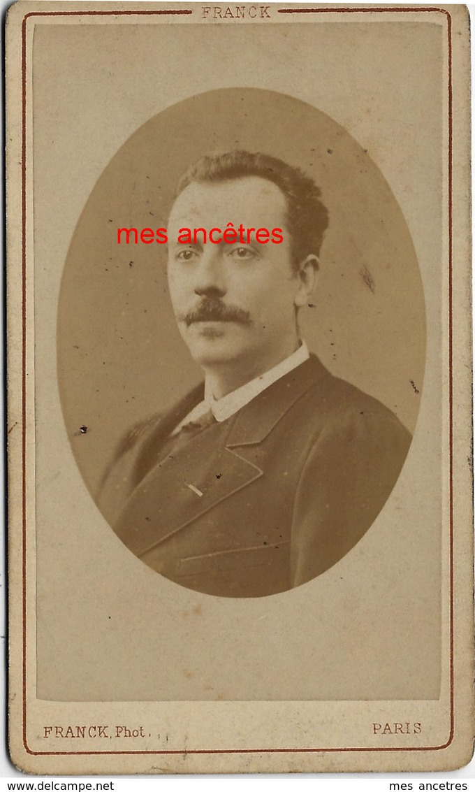 En 1879-CDV Au Dos: Cse De MEUN- Portrait D'homme (le Comte?) Photo Franck à Paris - Anciennes (Av. 1900)
