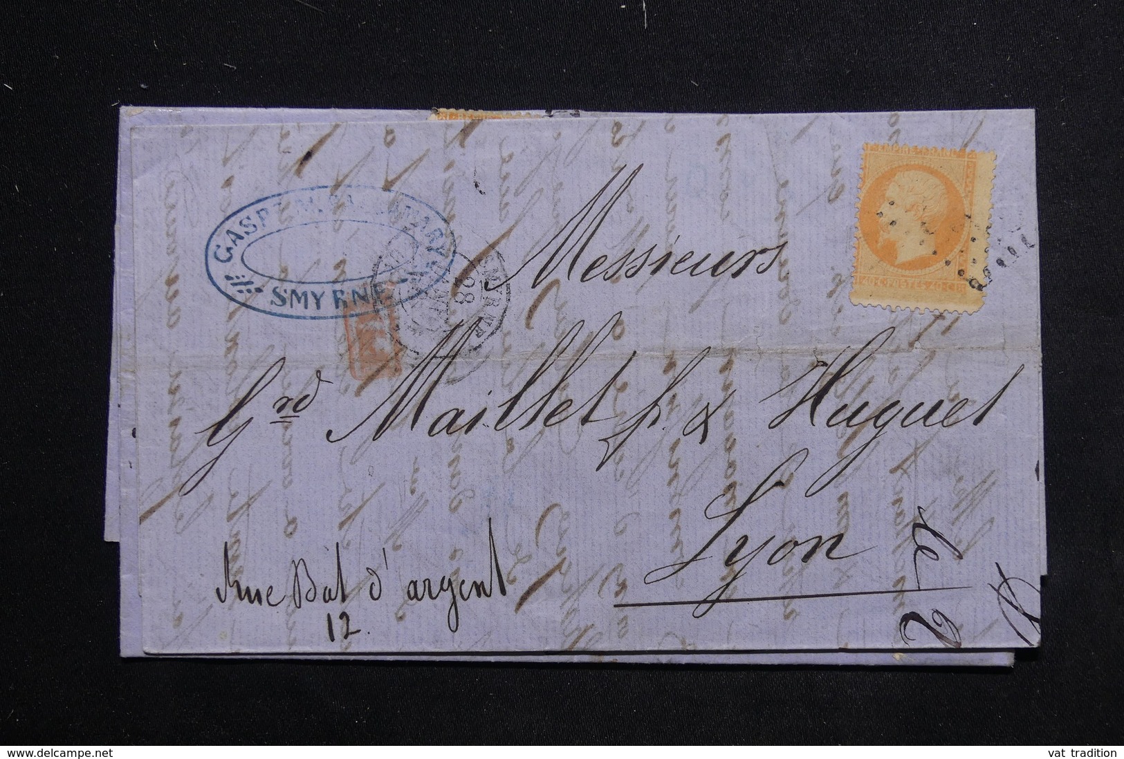 FRANCE - Lettre De Smyrne Pour Lyon En 1868 - L 23422 - 1849-1876: Période Classique