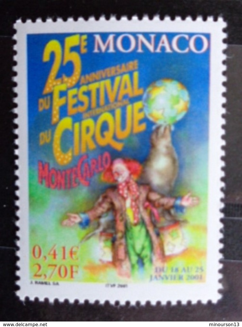 MONACO 2000 Y&T N° 2286 ** - 25e FESTIVAL INTERN. DU CIRQUE DE MONTE CARLO - Neufs