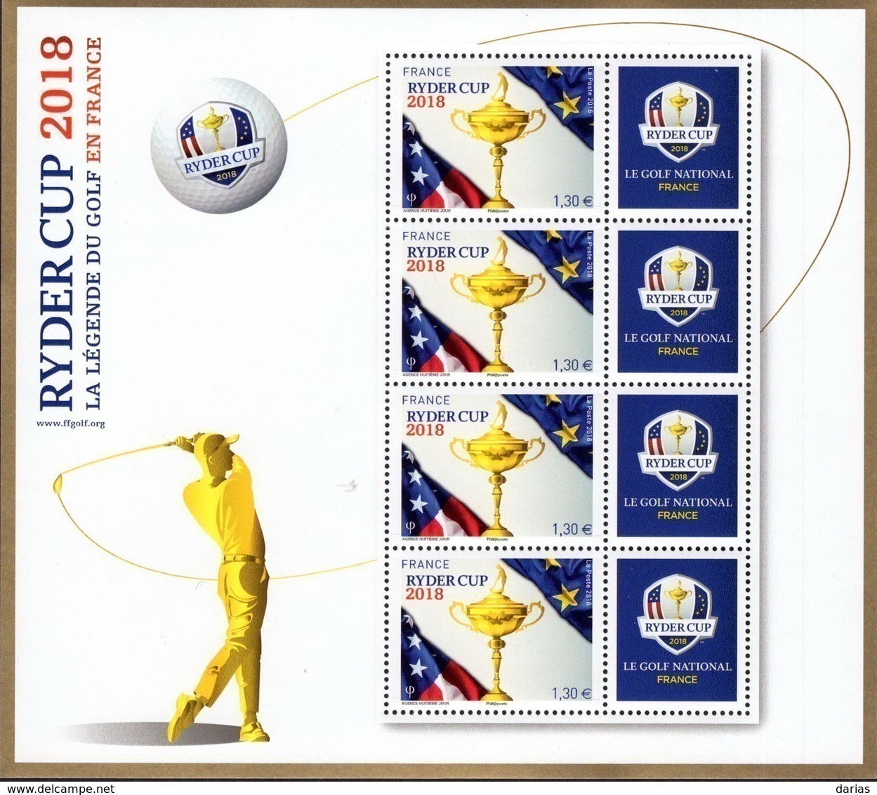 BLOC N° 142 "GOLF. RYDER CUP". ATTENTION, 30 000 Ex, 5 Mois D'existence Et Déjà Introuvable. Bas Prix. - Neufs