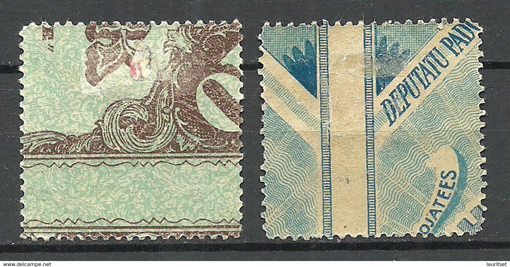LETTLAND Latvia 1920 Michel 52 Y + Z * Stamp Printed On Bank Notes - Lettonie