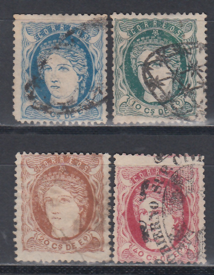 1871  Edifil Nº 21, 22, 23, 24, - Filipinas