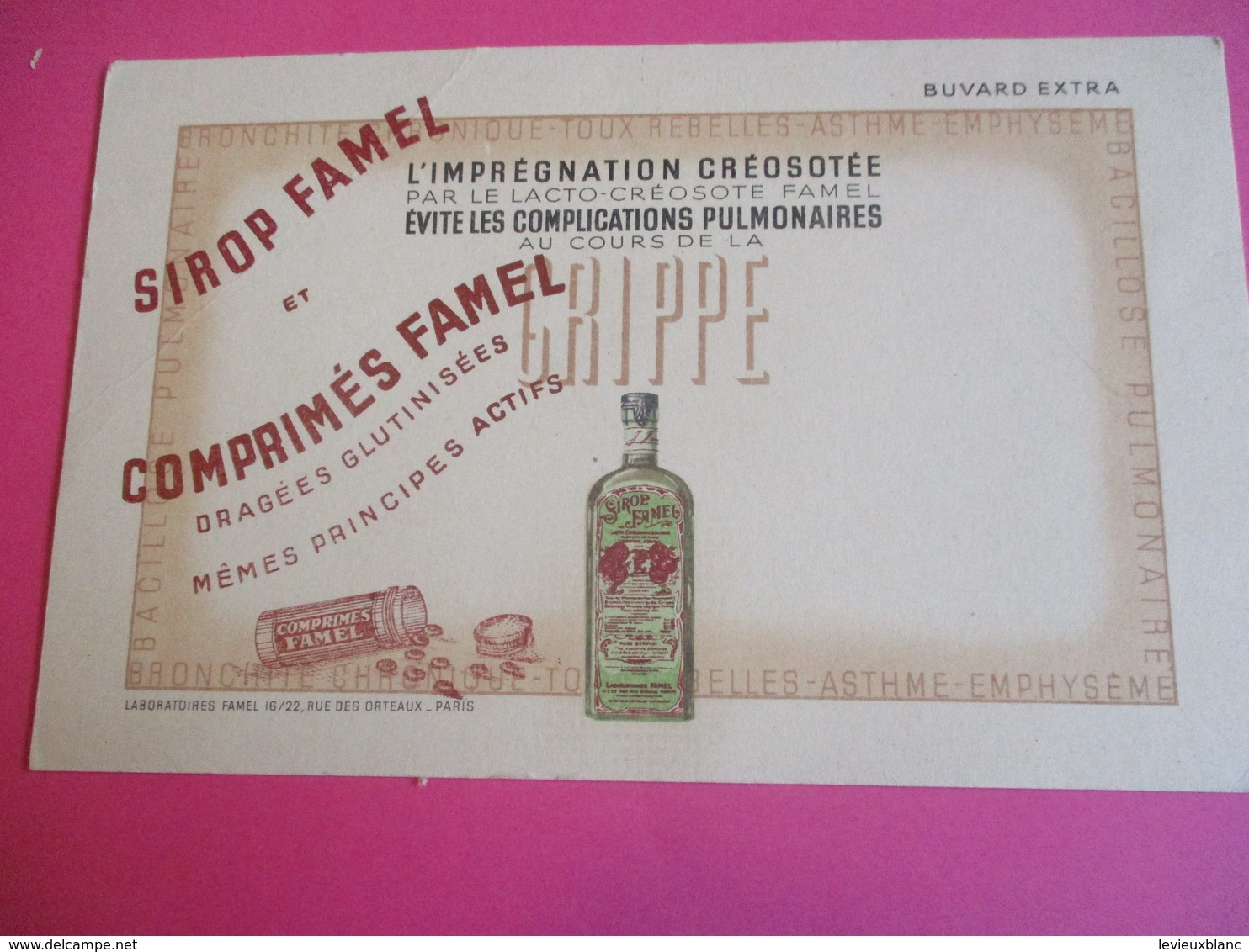 Buvard/Médicaments/Laboratoires FAMEL/ Sirop, Comprimés, Dragées/ Rue Des Orteaux , Paris /Vers 1950-1970    BUV377 - Produits Pharmaceutiques