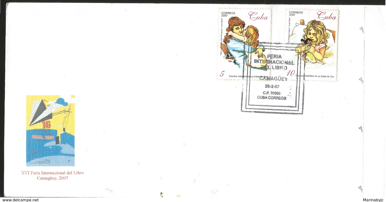 J) 2000 CUBA-CARIBE, INTERNATIONAL FAIR OF THE BOOK, CHILDREN'S CHILDREN'S STORIES OF THE AGE OF GOLD, BABY AND THE - Storia Postale