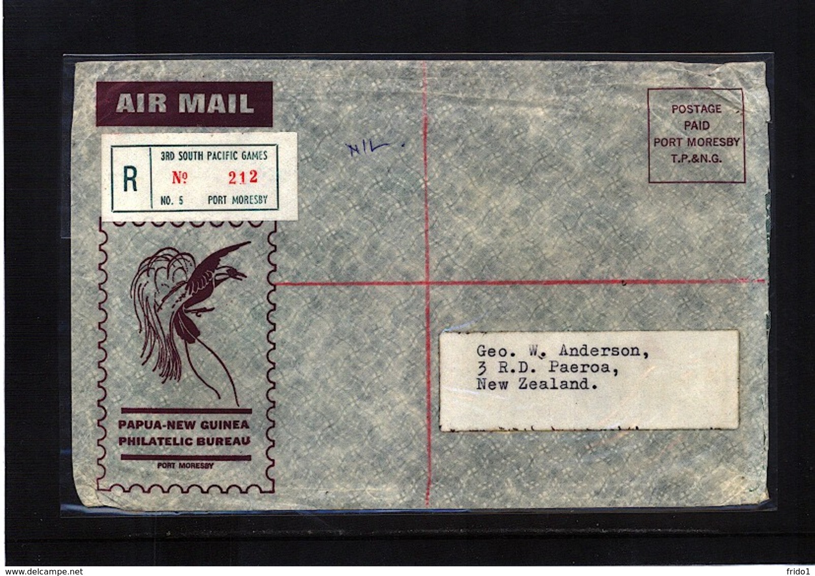 Papua New Guinea 1969 Interesting Airmail Registered South Pacific Games Letter - Papua New Guinea