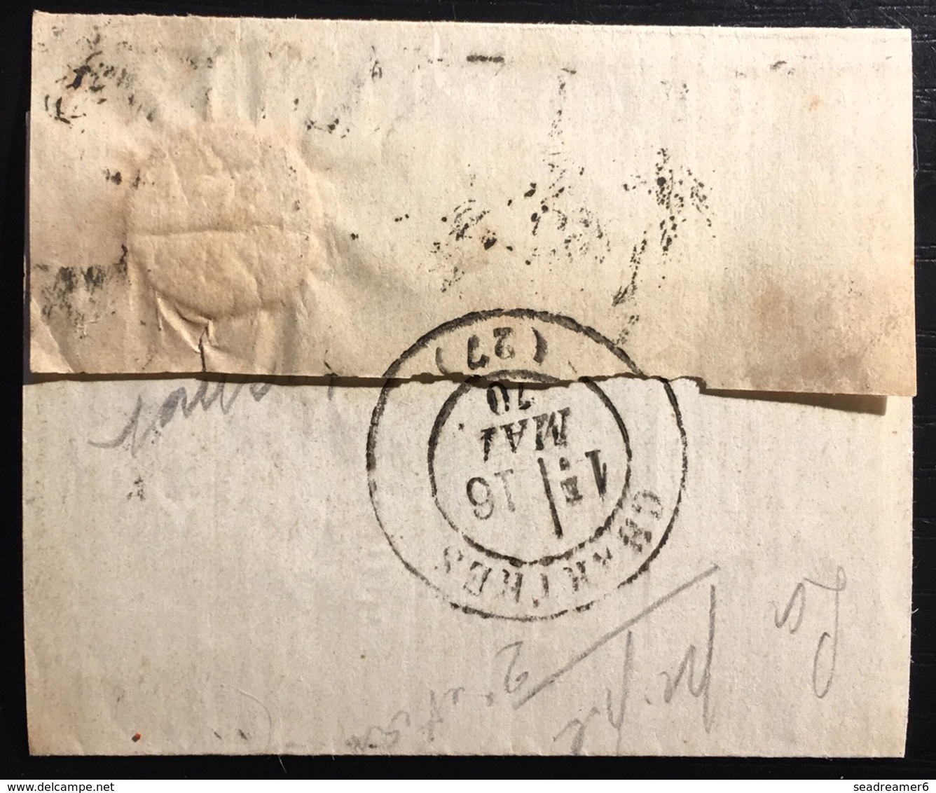 France Fragment Mai 1870 Lauré N° 29d II 20c Obl étoile Variété à La Pipe état 2 (case 140A3) !! Superbe RR - 1863-1870 Napoléon III Lauré