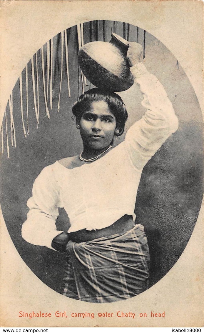 Singhalese Girl , Carrying Water Chatty On Head     I 5783 - Sénégal