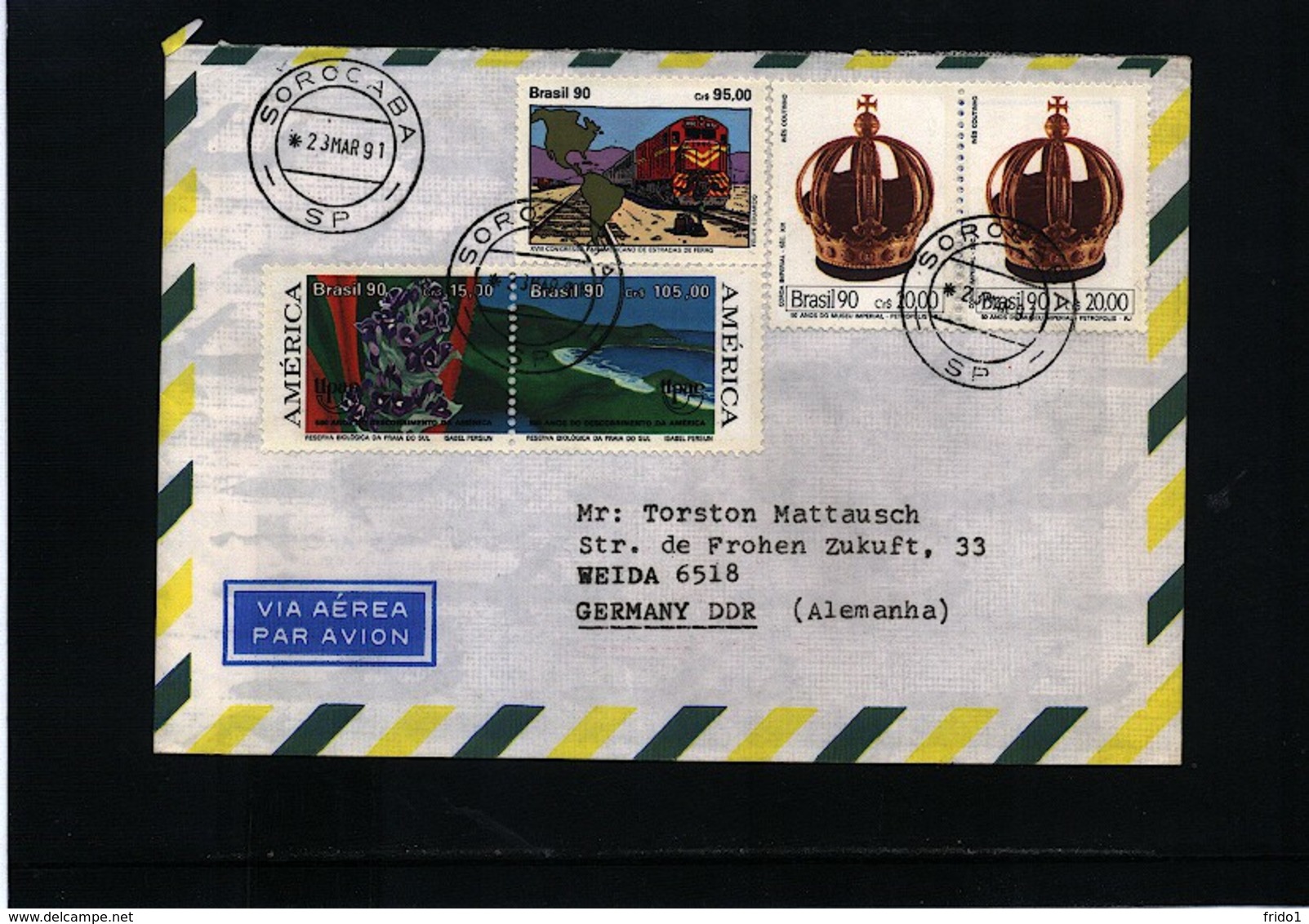 Brazil 1991 Interesting Airmail Letter - Briefe U. Dokumente