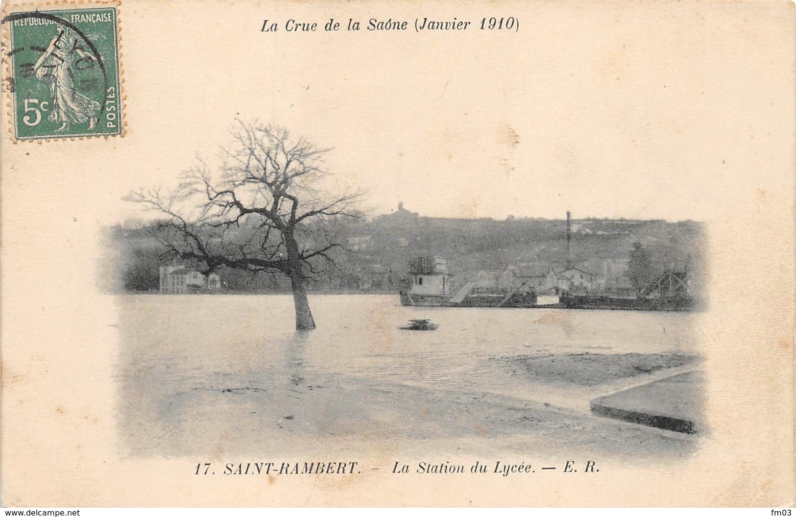 Lyon 9 Saint Rambert Crue Inondations 1910 Station Du Lycée - Lyon 9