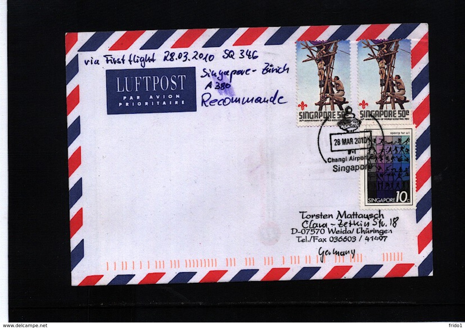 Singapore 2010 Interesting Airmail Letter - Singapur (1959-...)