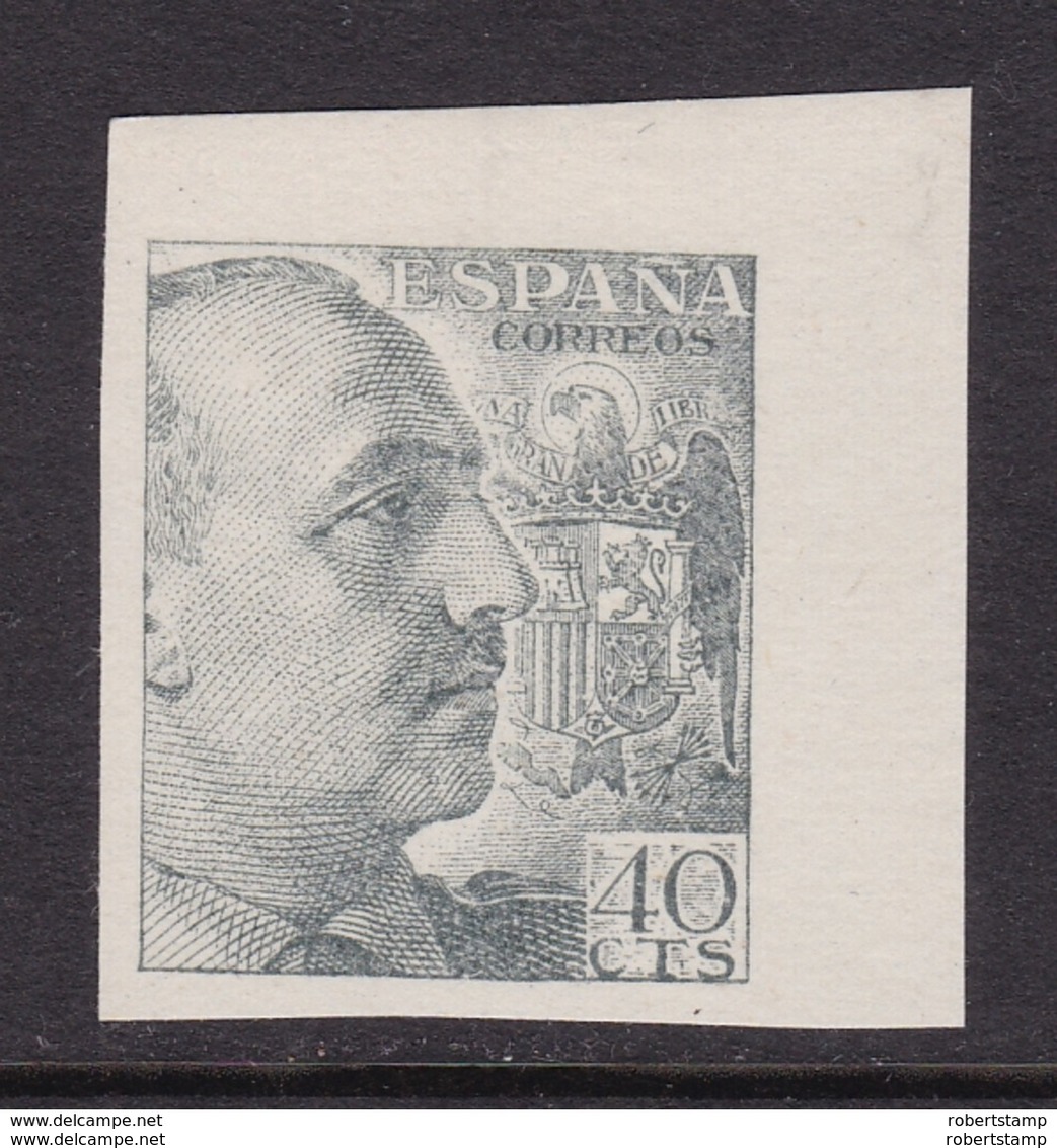 ESPAÑA 1940 - General Franco Sello Nuevo Sin Fijasellos Edifil Nº 925s SIN DENTAR -MNH- - Nuevos