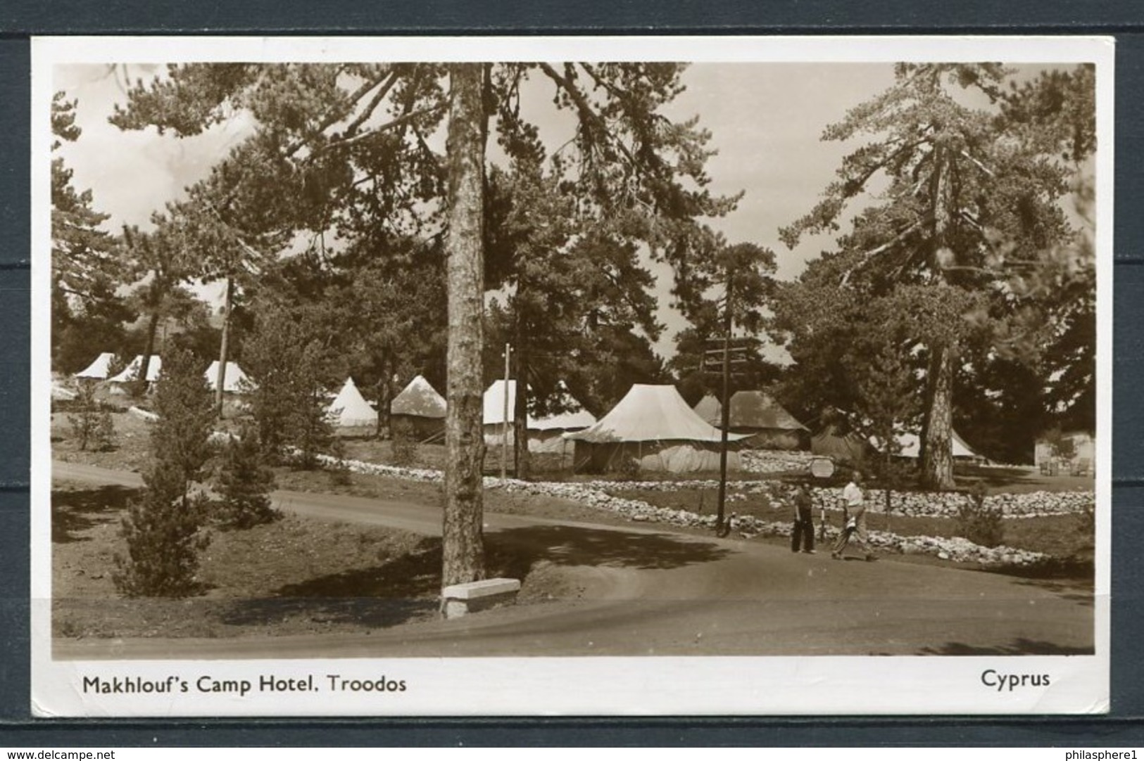 Troodos - Makhlouf's Camp Hotel - S/w - Gel. - Geschrieb. Datum: 28.08.1953 - Zypern