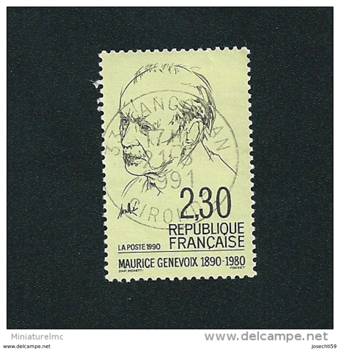 N° 2671 Maurice Genevoix 1890 1990  Timbre Oblitéré 1990 France - Oblitérés