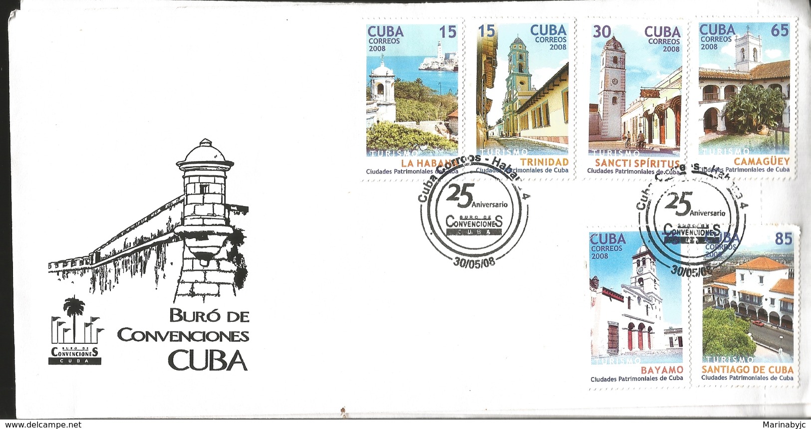 J) 2008 CUBA-CARIBE, BURO OF CONVENTIONS, CITIES OF THE CARIBBEAN, TOURISM, HAVANA, TRINIDAD, SANCTI SPIRITUS - Covers & Documents