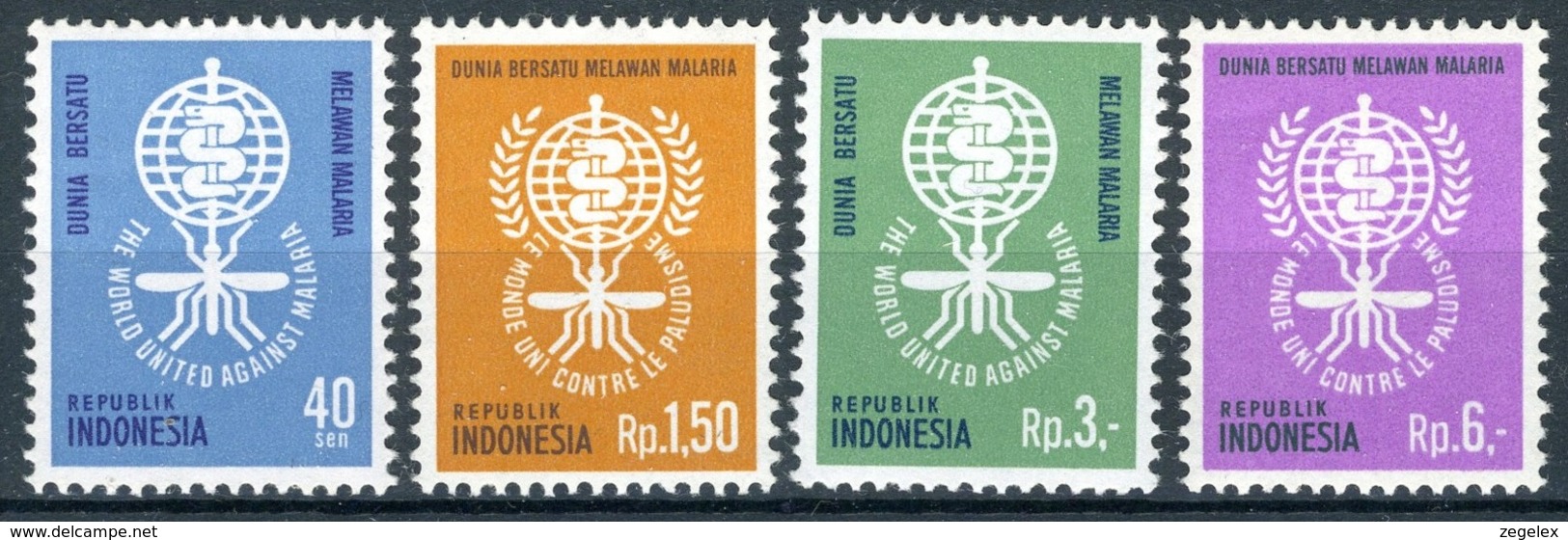 Indonesia 1962 Anti Malaria World Health Organization. ZBL 336-339 MNH** Postfrisch - Indonesië