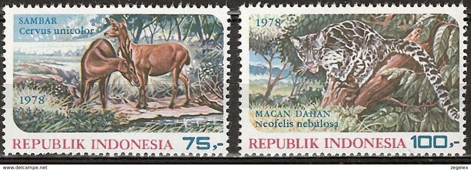 Indonesia 1978 Wildlife Protection, Hert, Tijger, Tiger, Deer, ZBL 935-936 MNH** - Indonesien