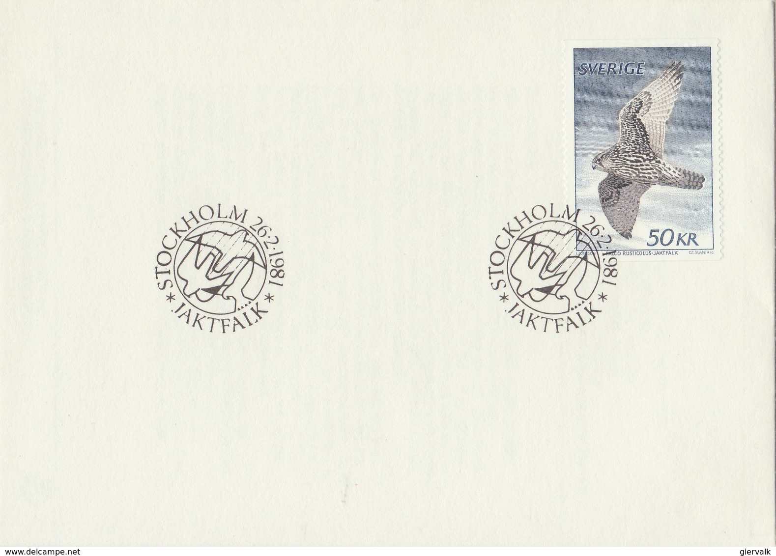 SWEDEN 1981 FDC With Gyr Falcon.BARGAIN.!! - Eagles & Birds Of Prey