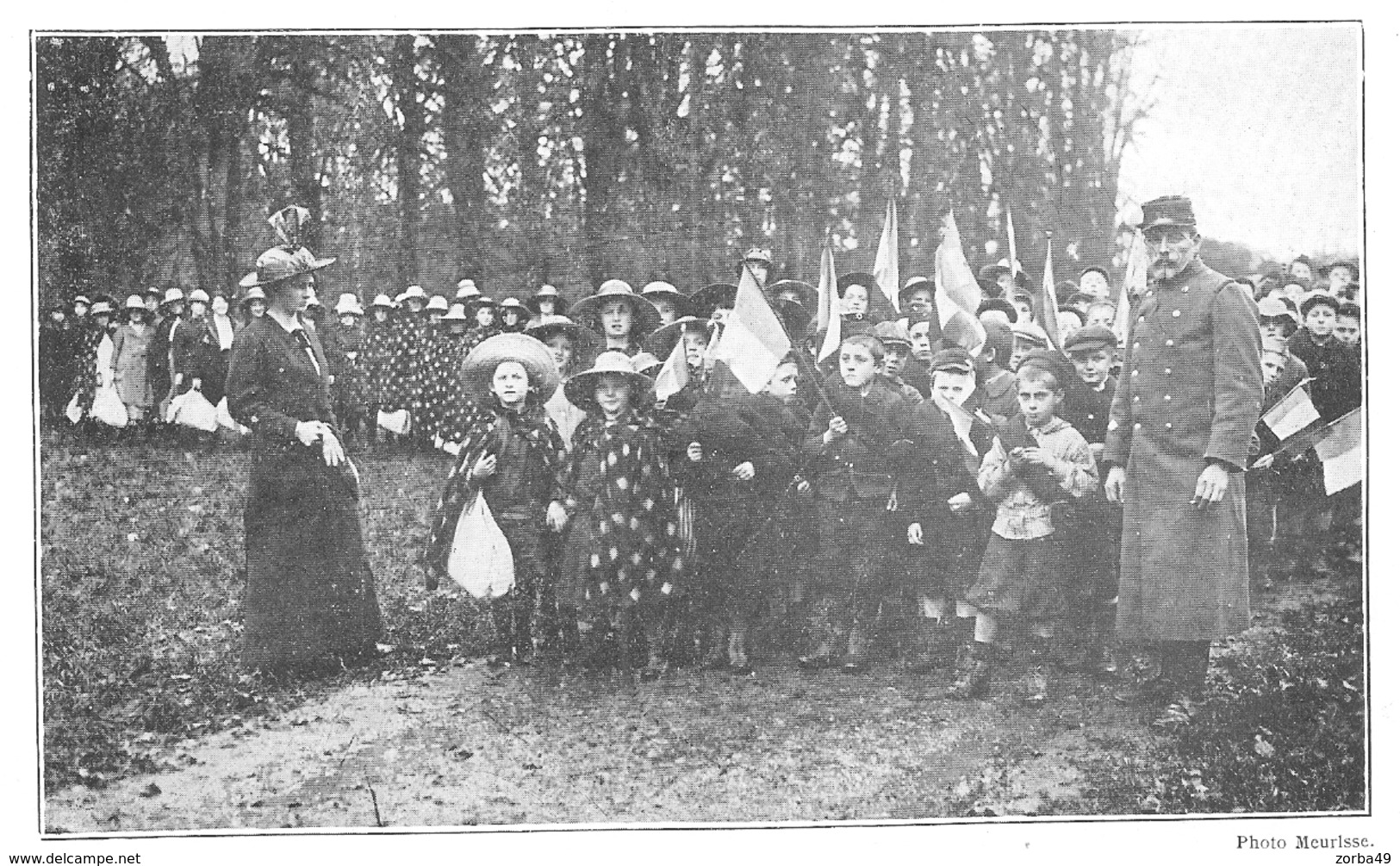 WW1 14-18 Alsace Groupe D'enfants Se Rendant à L'école   1915 - 1914-18