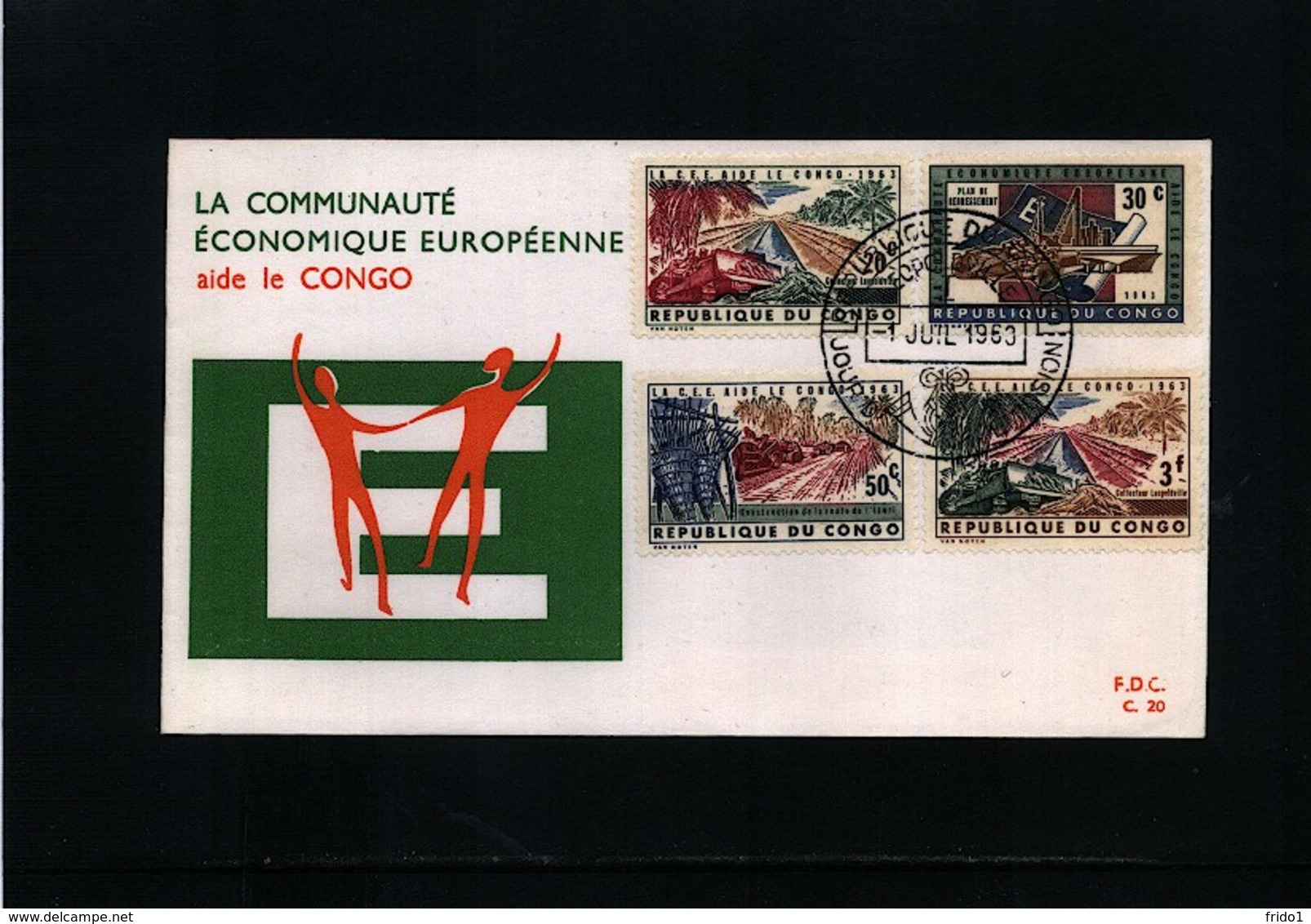 Republic Congo 1963 EU Help To Congo FDC - Europäischer Gedanke