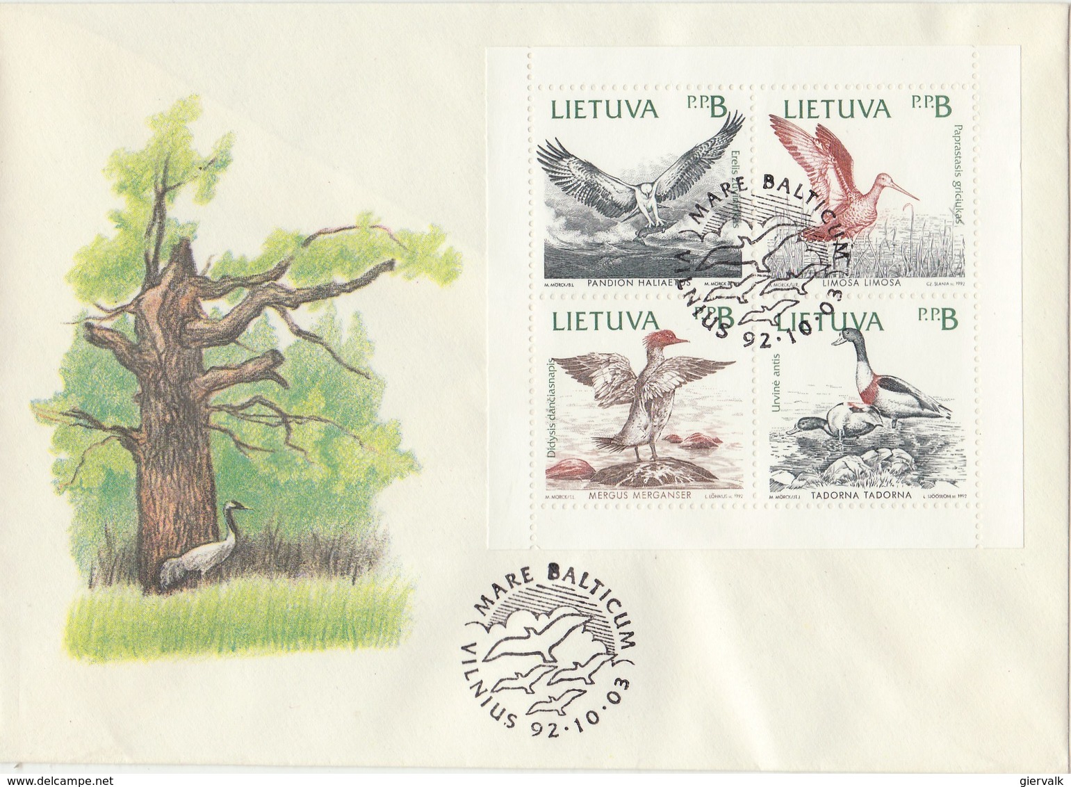 LITHUANIA 1992 FDC With Birds.BARGAIN.!! - Andere & Zonder Classificatie