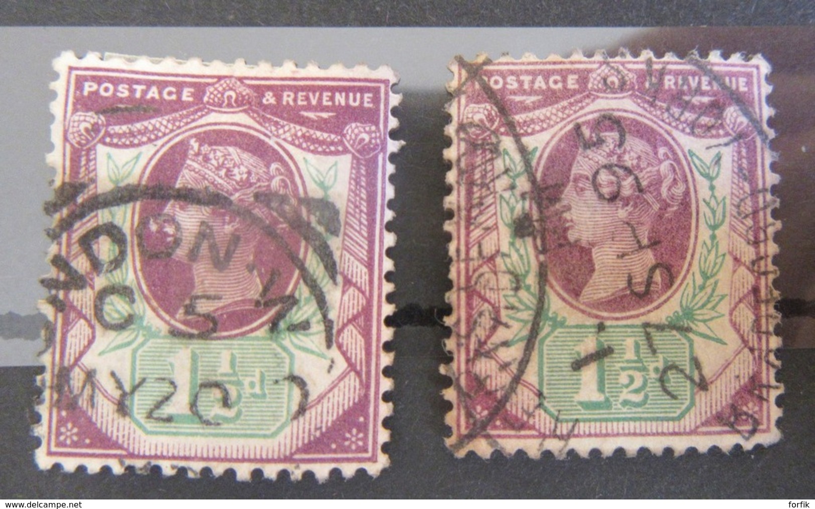 Grande-Bretagne - Collection de 86 timbres types Victoria et George V dont forte cote n°86 / 87 - Oblitérés