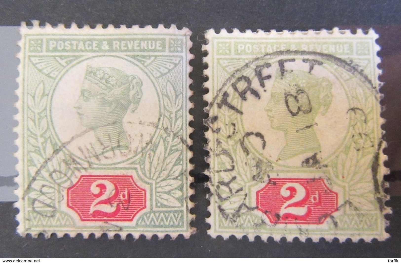 Grande-Bretagne - Collection de 86 timbres types Victoria et George V dont forte cote n°86 / 87 - Oblitérés