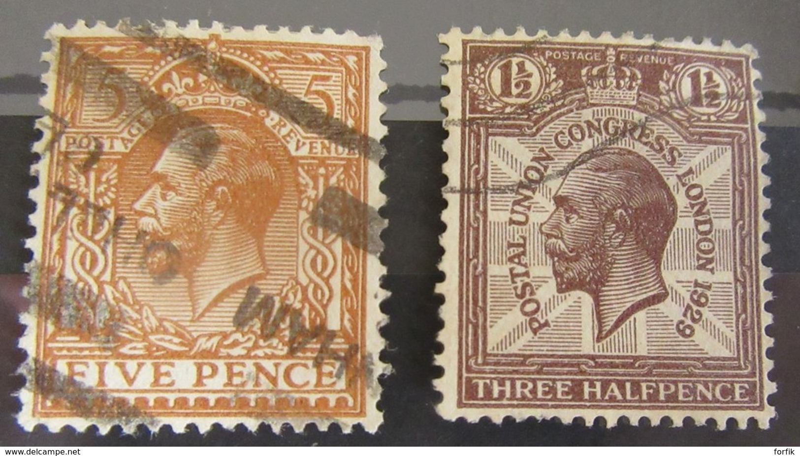 Grande-Bretagne - Collection de 86 timbres types Victoria et George V dont forte cote n°86 / 87 - Oblitérés