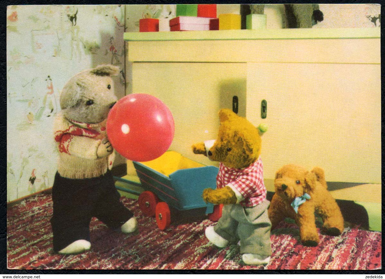 C2940 - TOP - Teddi Teddy - Steiff ?? - Glückwunschkarte - Reichenbach DDR - Spielzeug & Spiele