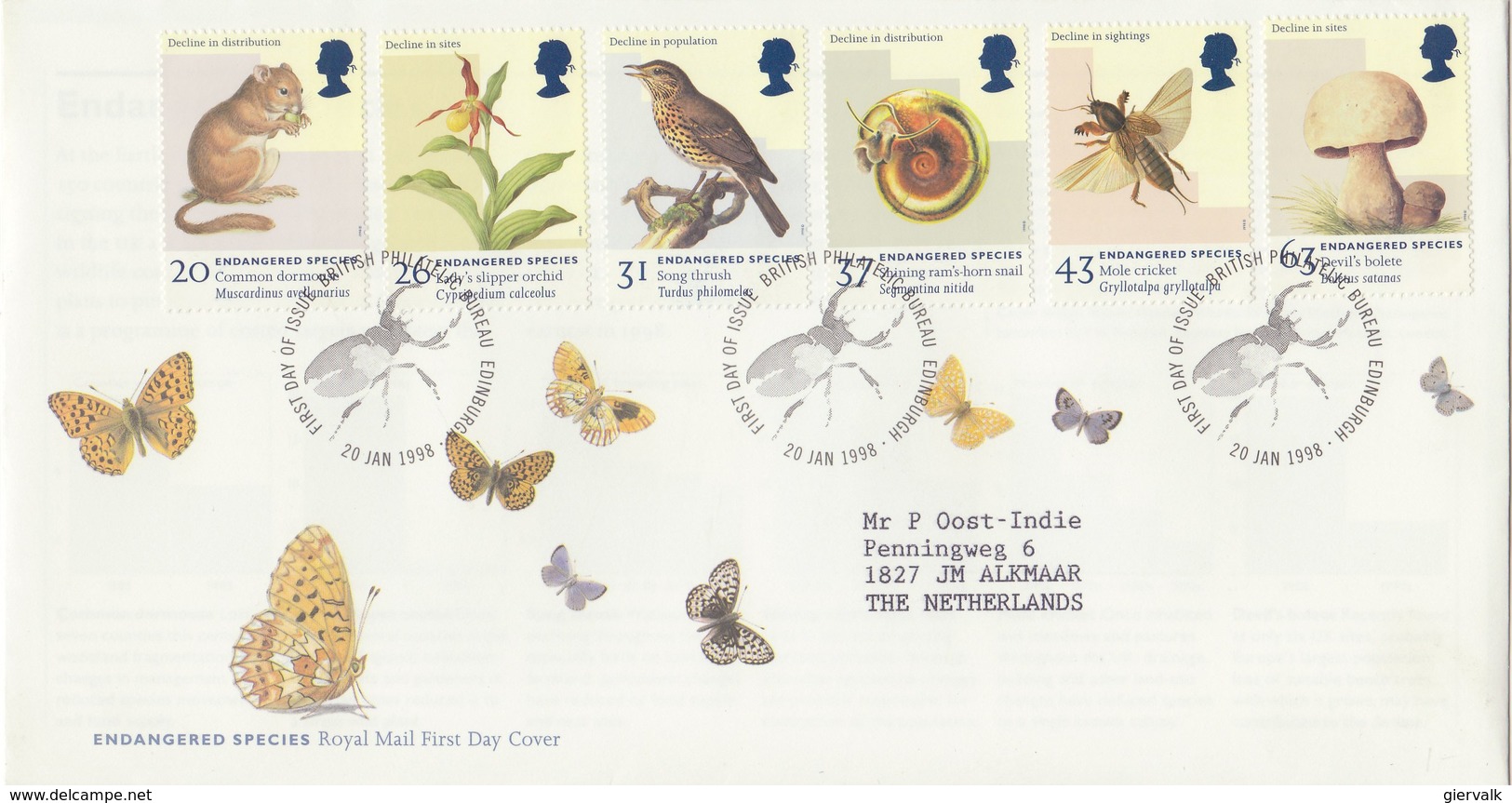 UNITED KINGDOM 1998 FDC Endangered Species.BARGAIN.!! - Andere & Zonder Classificatie