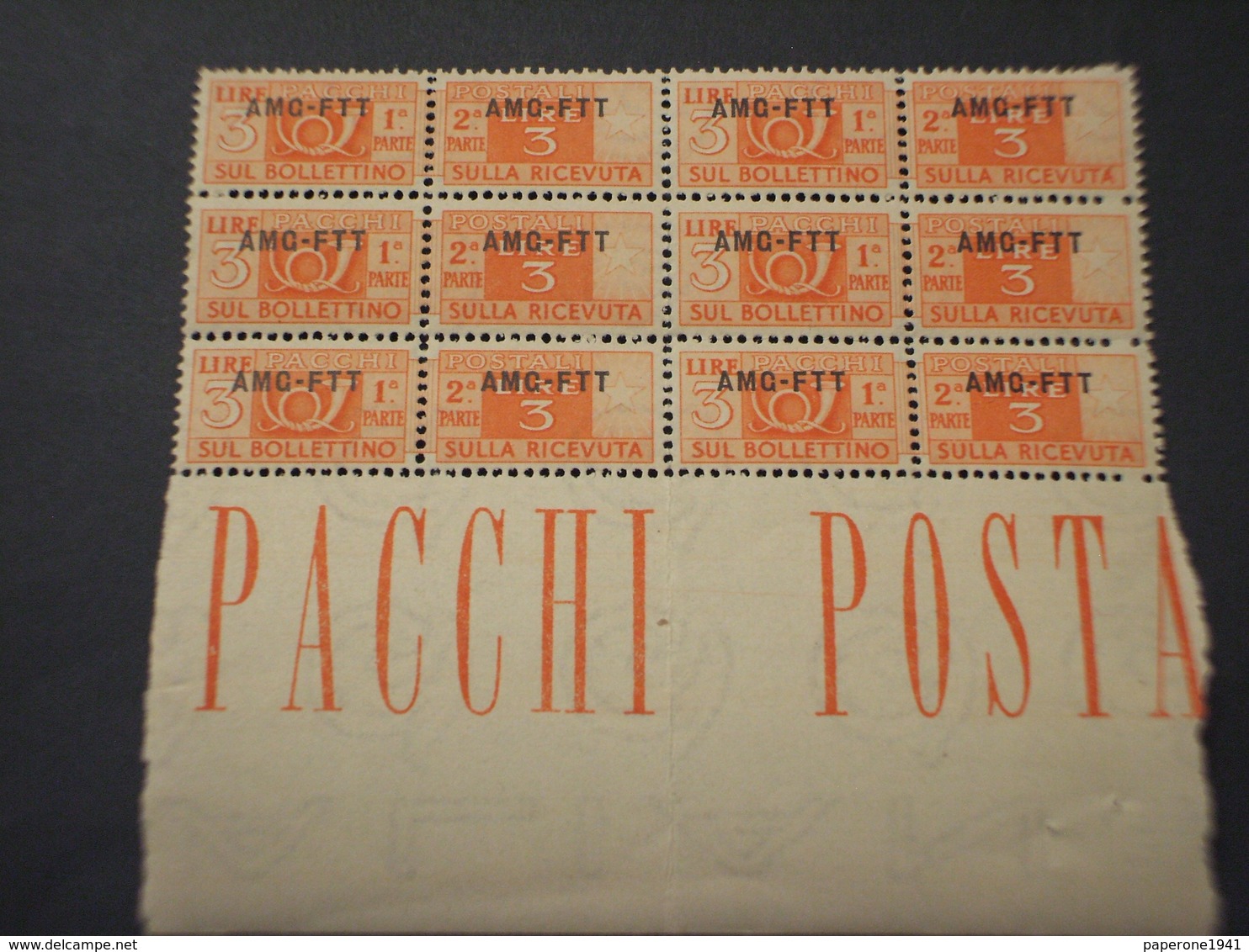 TRIESTE ZONA A - PACCHI P. 1949/54 CORNO L. 3, In Sestina -- NUOVI(++) - Postpaketen/concessie