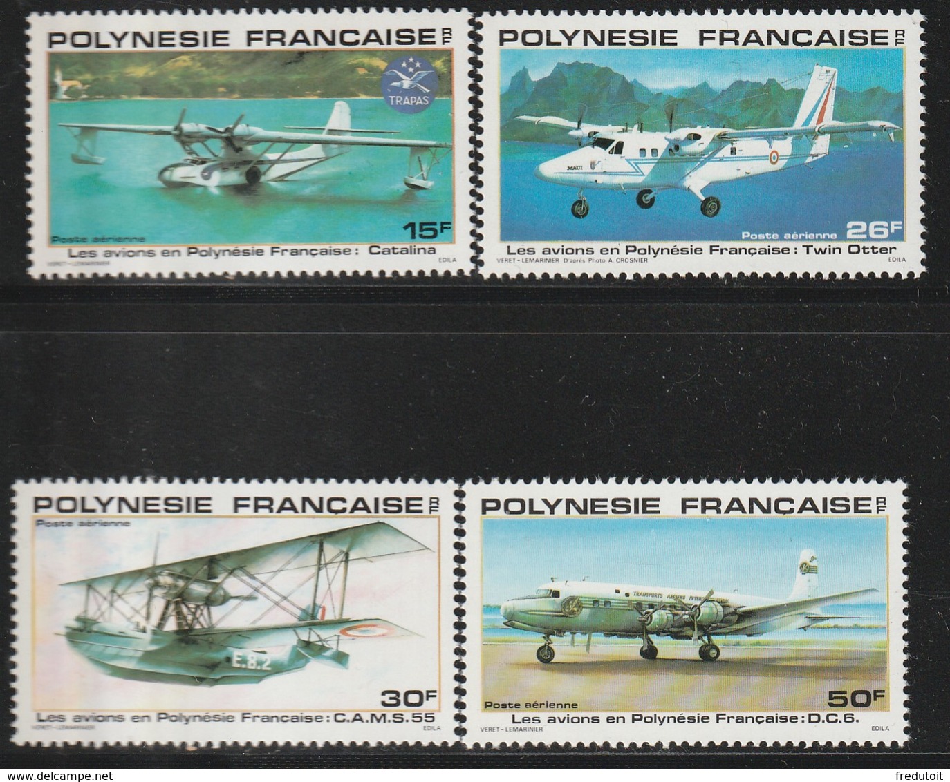 POLYNESIE - Poste Aérienne - PA N° 156/9 ** (1980) Avions - Neufs