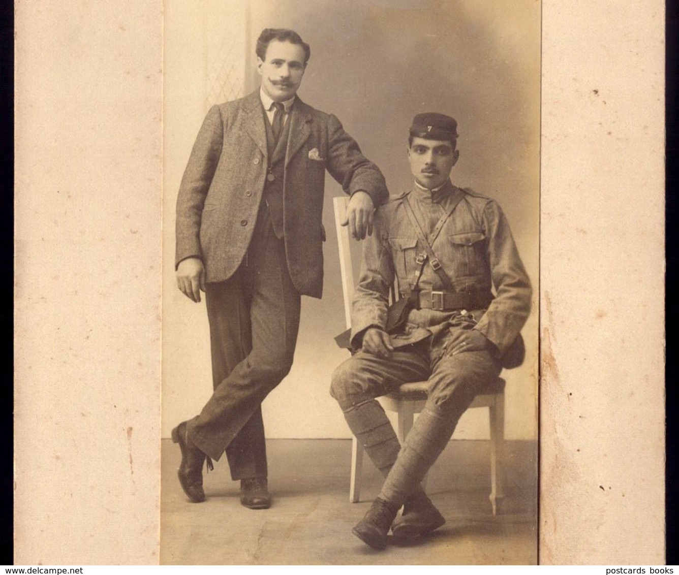 Fotografia Antiga SOLDADO PORTUGUES 1ªGrande Guerra 1917 PORTUGAL Vintage Real Photo SOLDIER WWI Ww1 War Military - Anciennes (Av. 1900)