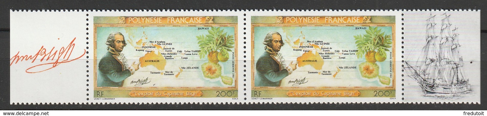 POLYNESIE - Poste Aérienne - PA N° 175A ** (1983) La Paire Avec 2 Vignettes Latérales - Neufs