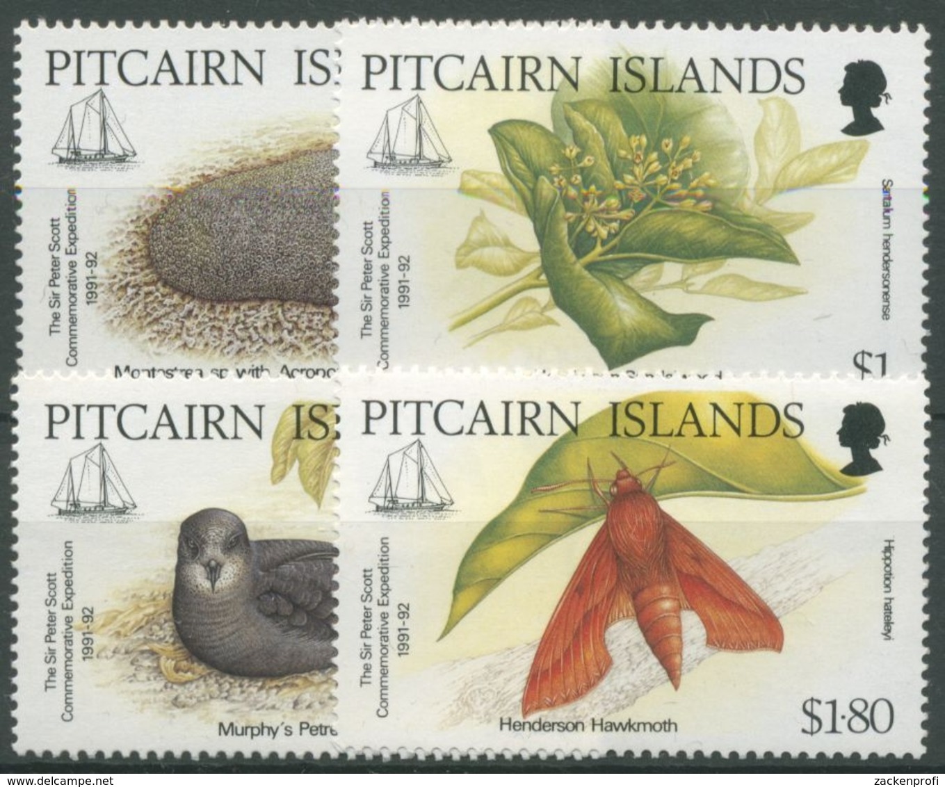 Pitcairn 1992 Peter-Scott-Gedächtnisexpedition Sturmvogel Baum 400/03 Postfrisch - Pitcairninsel