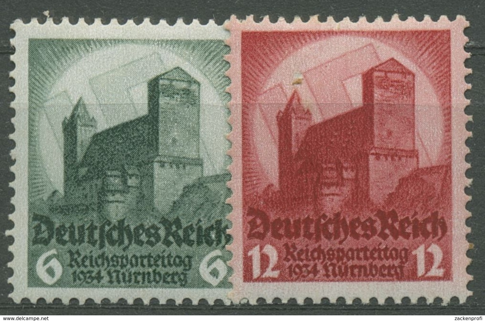 Deutsches Reich 1934 Reichsparteitag Nürnberg 546/47 Mit Falz - Ungebraucht