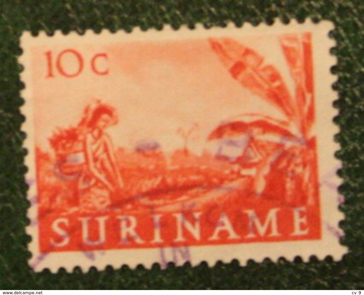 10 Ct Inheemse Voorstellingen NVPH 302 1953-1954 Used / Gestempeld SURINAME / SURINAM - Surinam ... - 1975