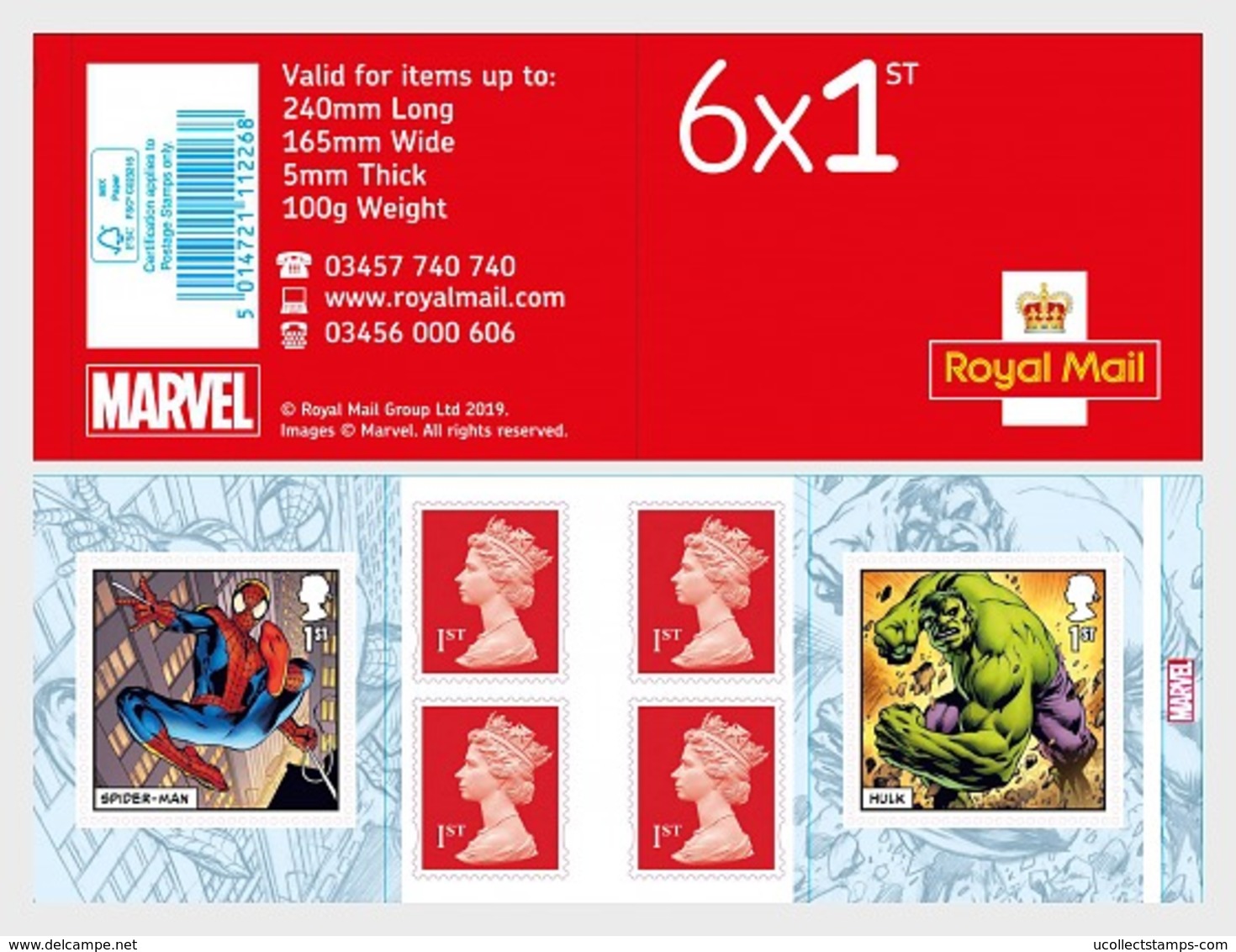 Great Britan  2019  Marvel Comics    HULK SPIDERMAN    BOOKLET           Postfris/mnh/neuf - Ongebruikt