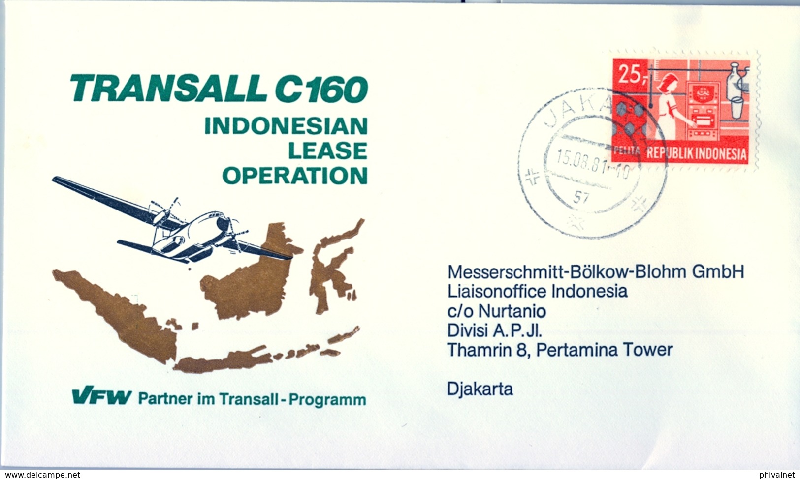 1981 , INDONESIA , JAKARTA , TRANSALL C160 , AVIONES , AVIACIÓN , INDONESIAN LEASE OPERATION - Indonesia