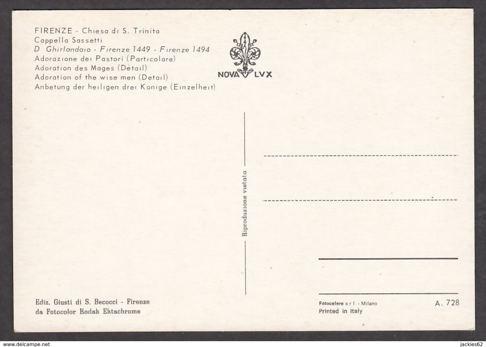 PG196/ Domenico GHIRLANDAIO, *Adorazione Dei Pastori, Particolare*, Firenze, Chiesa Di S. Trinita, Cappella Sassetti - Peintures & Tableaux