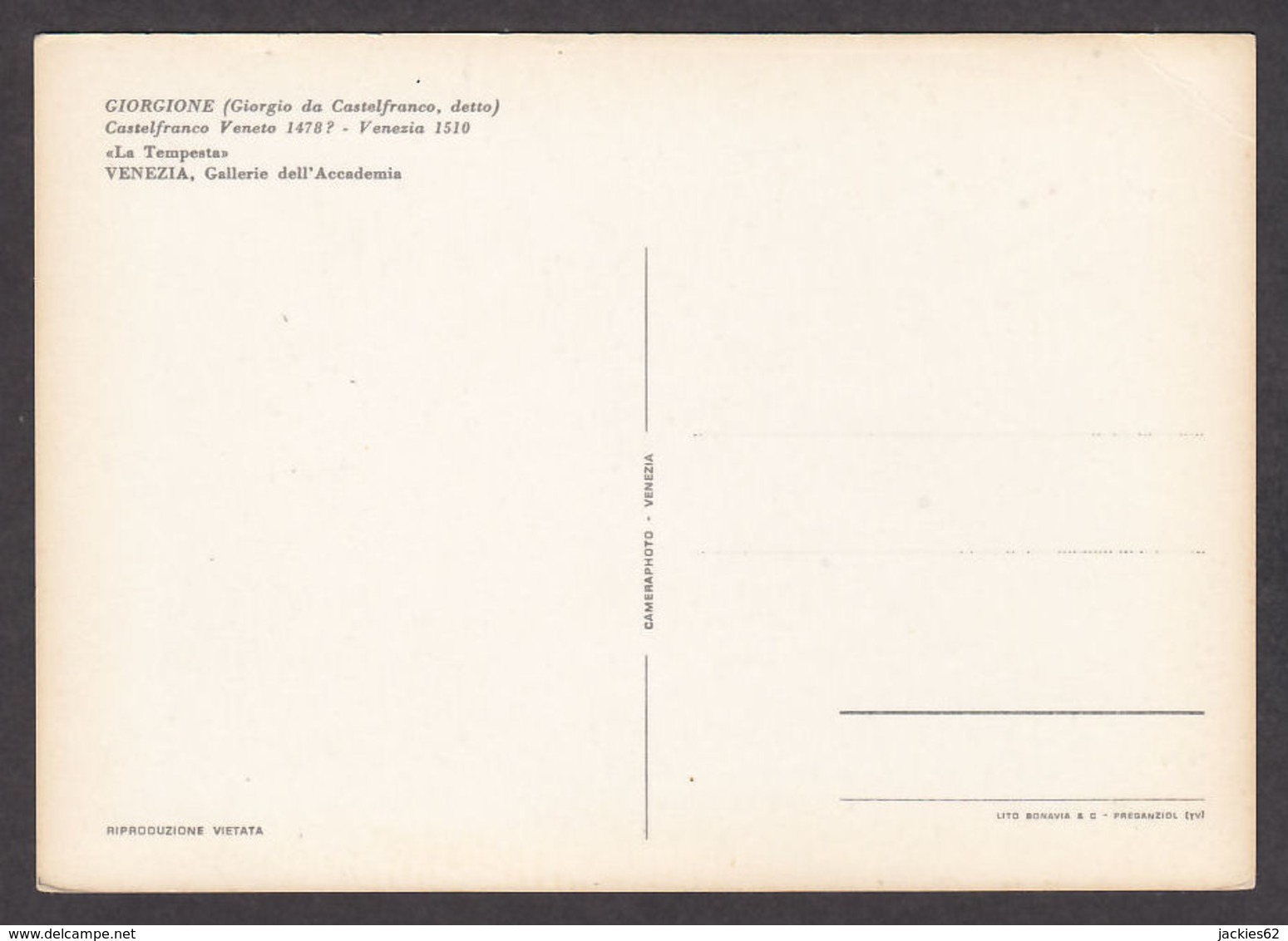 PG116/ GIORGIONE, *La Tempesta - La Tempête*, Venise, Gallerie Dell'Accademia - Pittura & Quadri