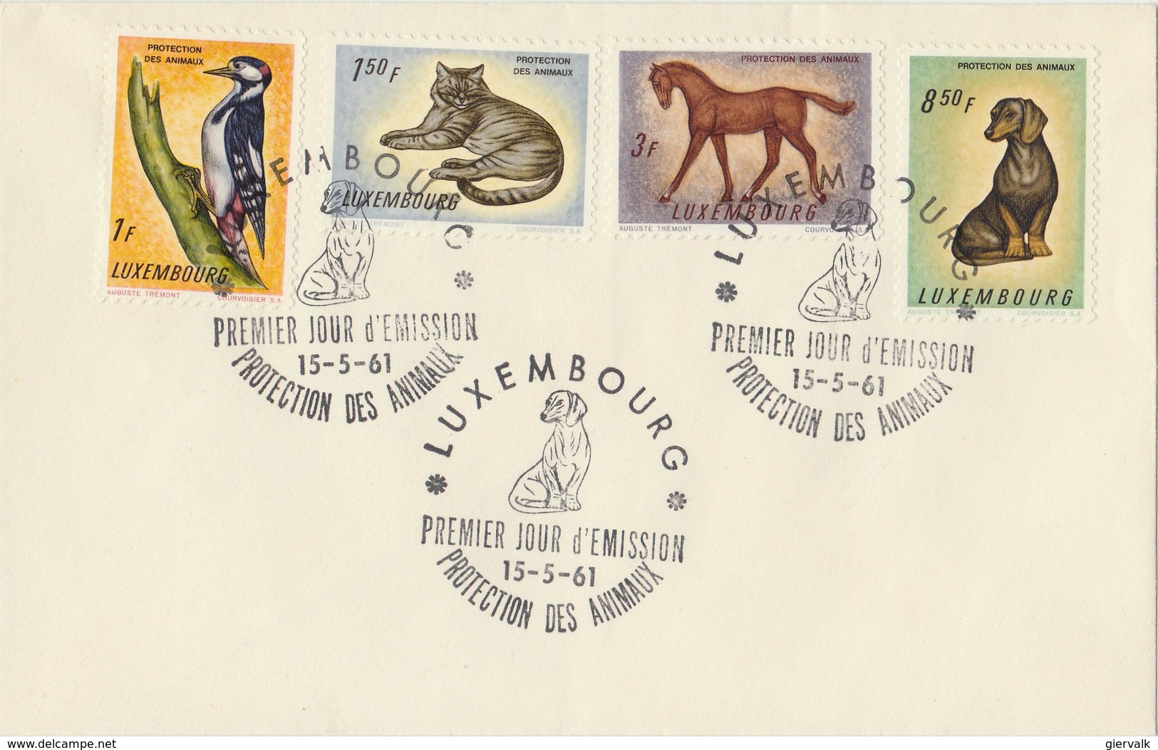 LUXEMBOURG 1961 FDC With Woodpecker + Other Animals.BARGAIN.!! - Pics & Grimpeurs