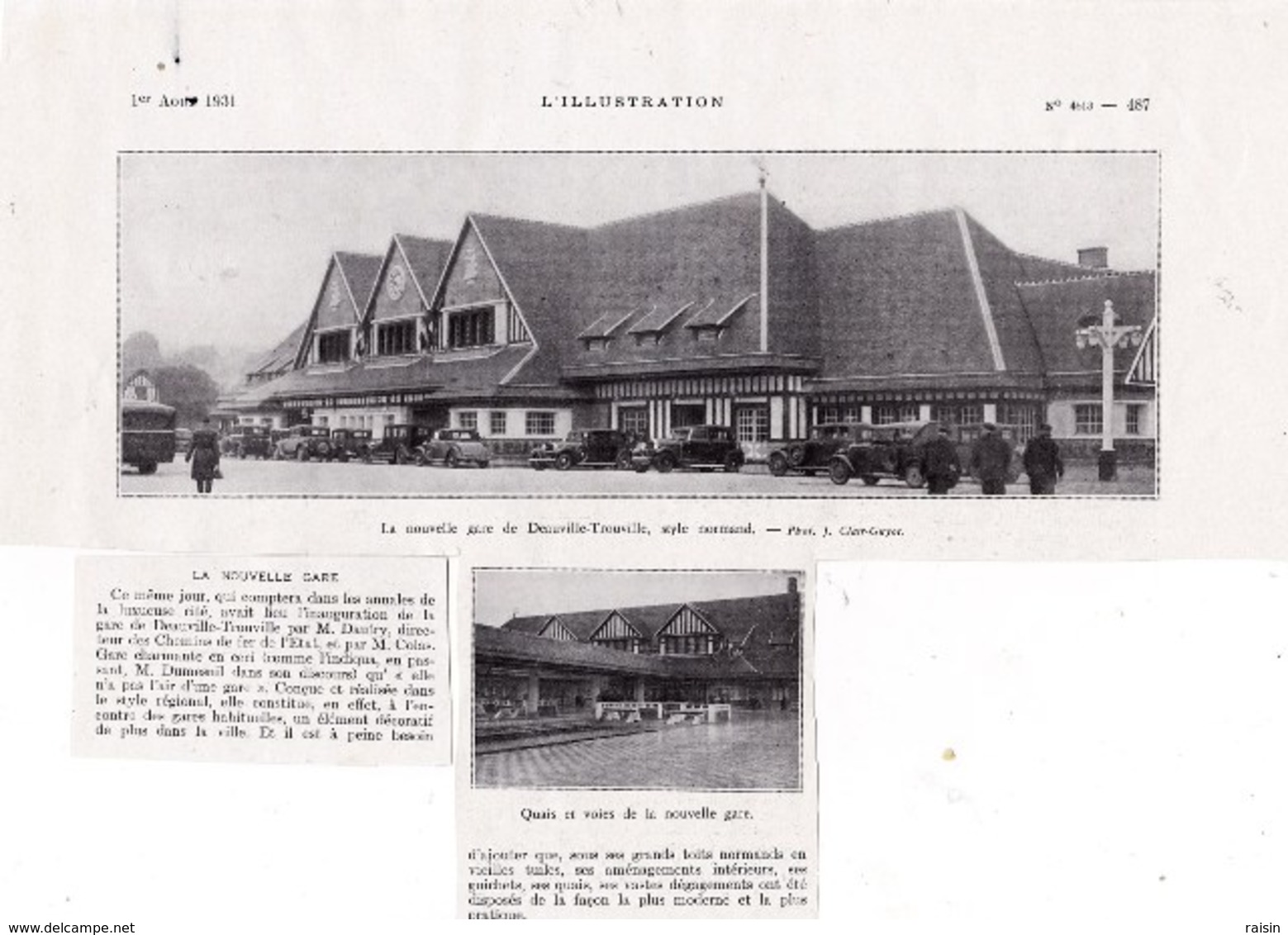 1931 Nouvelle Gare Deauville-Trouville,style Normand,inaugurée Par M.Dautry(Chemins De Fer Etat) Et M.Colas TBE - Non Classés