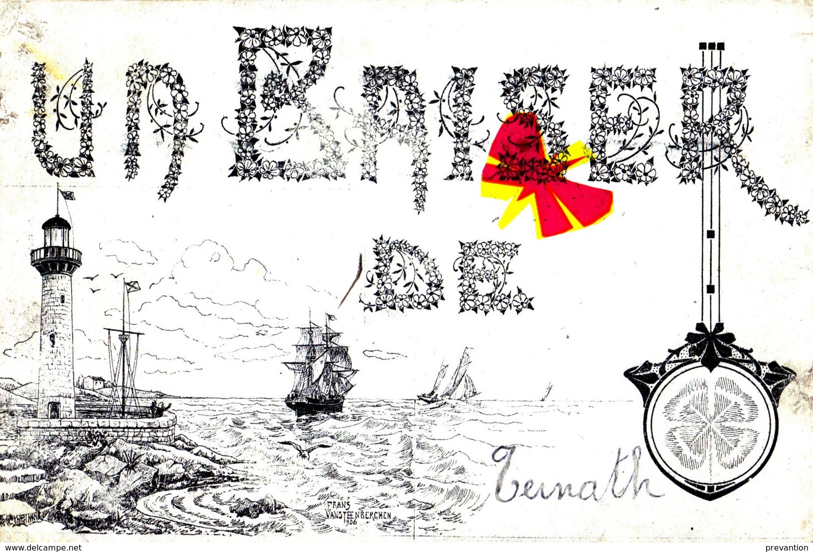 Un Baiser De TERNATH - Carte Circulée En 1908 - Ternat