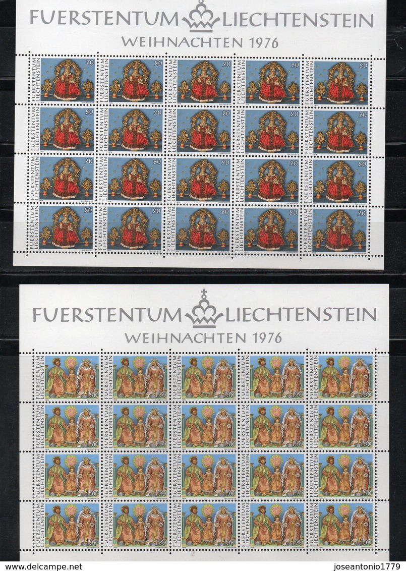 LIECHTENSTEIN AÑO 1976 SERIE IVERT 603/606, PLIEGOS   " NAVIDAD "   MNH. - Otros & Sin Clasificación