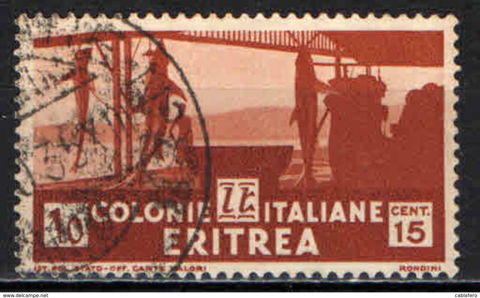 ITALIA - ERITREA - 1933 - ESSICCAMENTO DEGLI SQUALI - 15 CENT. - USATO - Eritrea