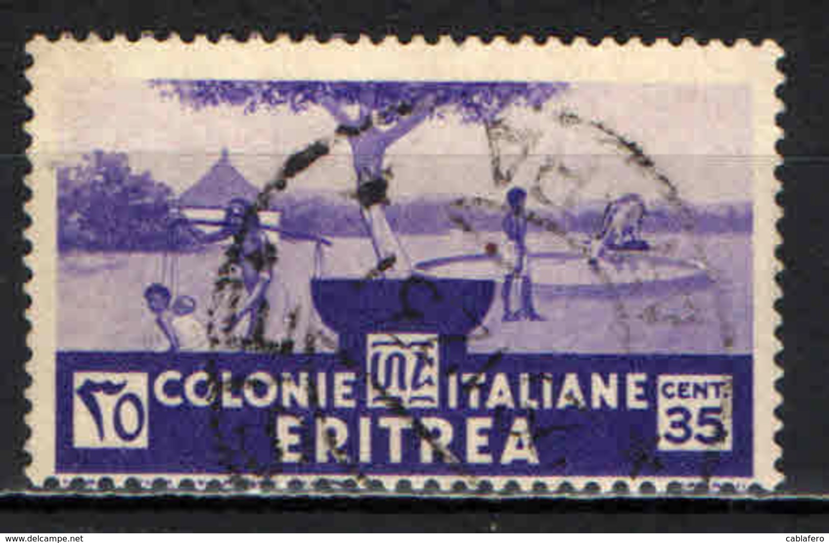 ITALIA - ERITREA - 1933 - INDIGENE AL POZZO - USATO - Eritrea