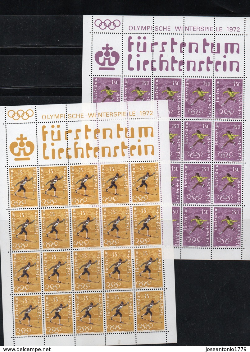 LIECHTENSTEIN AÑO 1972 SERIE IVERT 494/497,  PLIEGOS " JUEGOS OLÍMPICOS DE MUNICH "    MNH. - Otros & Sin Clasificación