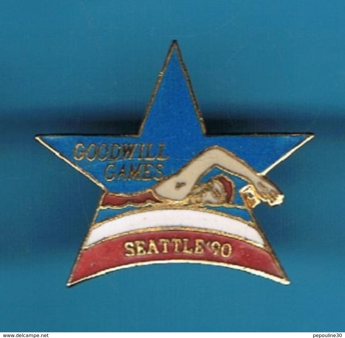 1 PIN'S  //   ** NATATION / GOODWILL GAMES / SEATTLE '90 ** . (© & TM SOC) - Natation