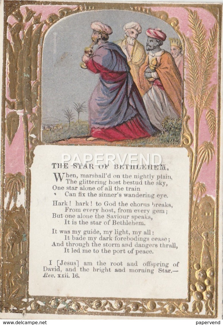 Religious Tract  Embossed  Gold Border Baxter Type Print 1860s #2 Egc254 - Devotion Images