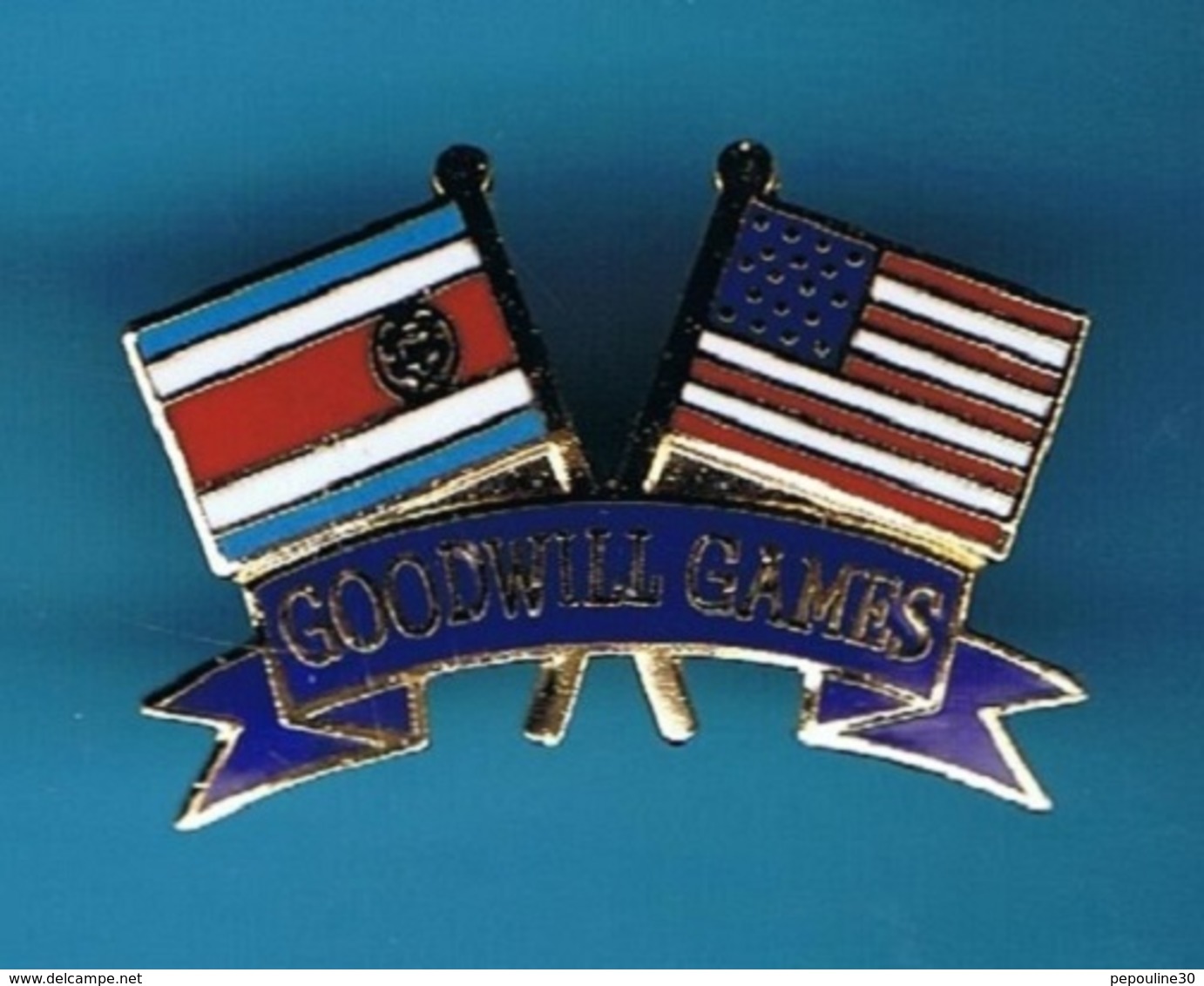 1 PIN'S  //  ** GOODWILL GAMES / CORÉE DU NORD & USA ** . (© & TM SOC) - Other & Unclassified